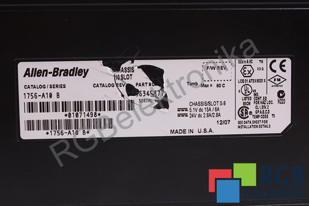 1756-A10B ALLEN BRADLEY 10 SLOT RACK TINKLELIS