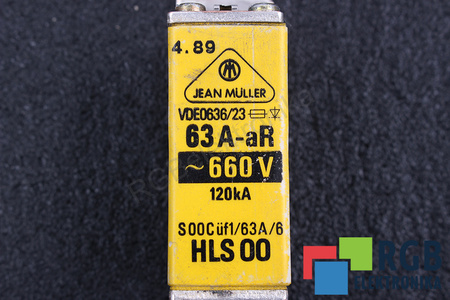 SAUGIKLIS HLS00 JEAN MULLER VDE0636/23 63A-AR, 660VAC, 120KA SAUGIKLIS