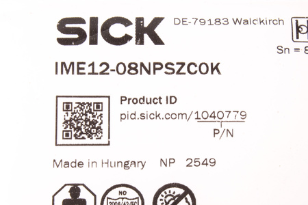 IME12-08NPSZC0K SICK 1040779 INDUKCINIS ARTUMO JUTIKLIS