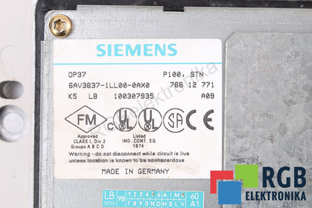 6AV3637-1LL00-0AX0 SIEMENS OP37