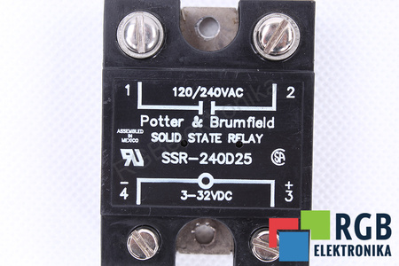 SSR-240D25 POTTER&BRUMFIELD 120/240VAC 3-32VDC ESTAFETĖ