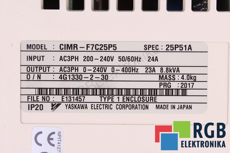 CIMR-F7C25P5 YASKAWA VARISPEED E7