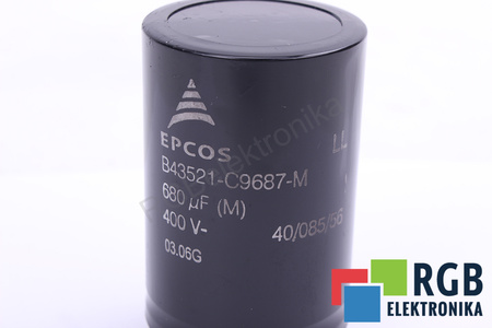 KONDENSATORIUS B43521-C9687-M EPCOS 40/085/56 680UF, 400VDC KONDENSATORIUS