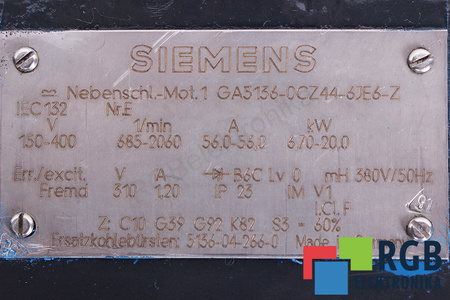 1GA5136-0CZ44-6JE6-Z SIEMENS Z:C10 G39 G92 K82