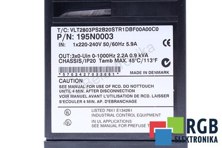 VLT2803PS2B20STR1DBF00A00C0 DANFOSS 195N0003