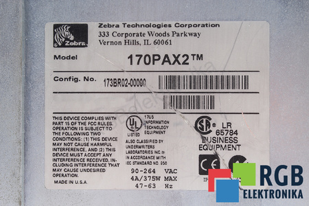 170PAX2 ZEBRA 173BR02-00000 ETIKEČIŲ SPAUSDINTUVAS