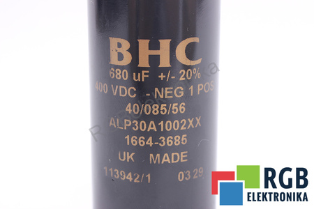 KONDENSATORIUS ALP30A1002XX BHC COMPONENTS LTD 680UF, 400VDC