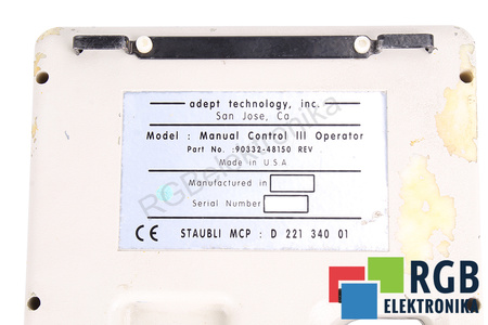 90332-48150 STAUBLI MANUAL CONTROL III OPERATOR MOKYMO PAKABUKAS