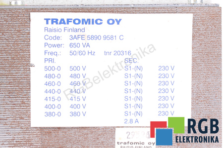 3AFE58909581C TRAFOMIC OY