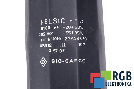 KONDENSATORIUS FELSIC 9100UF SIC-SAFCO 9100UF, 385V