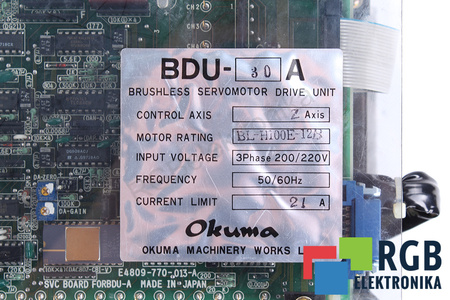 BDU-30A OKUMA AXIS Z