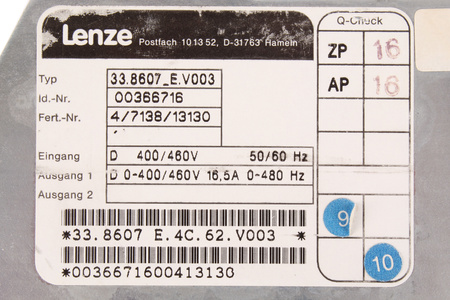 33.8607_E.V003 LENZE ID.-NR. 00366716