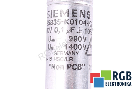 KONDENSATORIUS B25835-K0104-K7 SIEMENS 0.1UF, UEFF=990V, UN=1400V