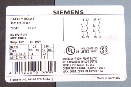 3SK1121-1CB42 SIEMENS SIRIUS SAUGOS RELĖ