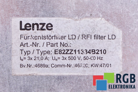 E82ZZ11334B210 LENZE FILTRAS