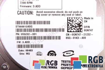 ST980813ASG SEAGATE MOMENTUS 7200.2