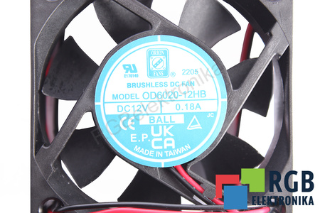 OD6020-12HB ORION 60X60X20MM, 12V, 0.18A VENTILIATORIUS