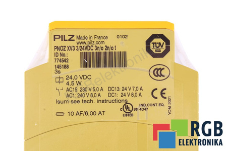 PNOZ XV3 3/24VDC 3N/O 2N/O T PILZ 774542 SAUGOS RELĖ