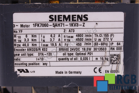 1FK7060-5AH71-1KV3-Z SIEMENS STATORIAUS