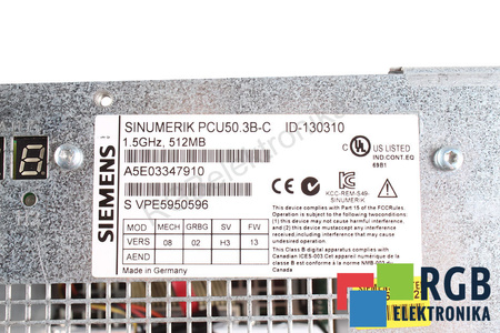 6FC5210-0DF31-2AB0 SIEMENS VERSION A SINUMERIK PCU 50.3B-C