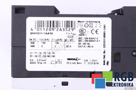 3RV1011-1AA10 SIEMENS SIRIUS VARIKLIO JUNGIKLIS