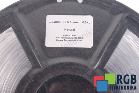 1,75MM PETG FILAMENT 0.5KG NATURAL FLASHFORGE RITĖS IŠORINIS DYDIS 180MM, RITĖS VIDINIS DYDIS 50MM, RITĖS PLOTIS 45MM