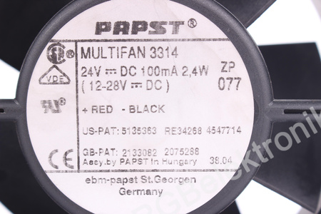MULTIFAN 3314 PAPST 92X92X32, 24V VENTILIATORIUS