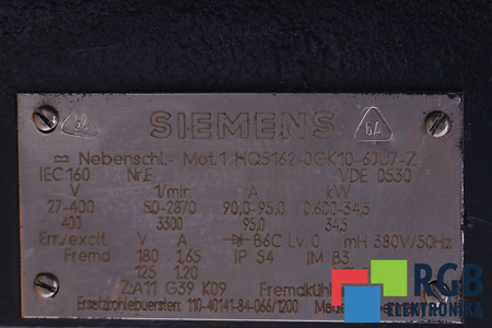 1HQ5162-0GK10-6JU7-Z SIEMENS Z:A11 G39 K09 2CV7187-2