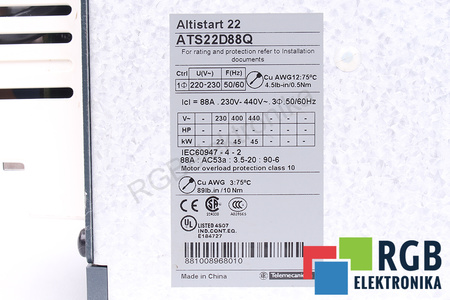 ATS22D88Q TELEMECANIQUE ALTISTART 22