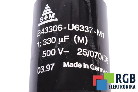 KONDENSATORIUS B43306-U6337-M1 S+M 330UF, 500V KONDENSATORIUS
