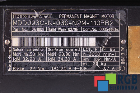 MDD093C-N-030-N2M-110PB2 INDRAMAT R911261808