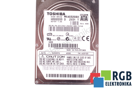 MK6032GSX TOSHIBA HDD2D33 60GB, SATA, 2.5", HDD