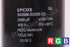 KONDENSATORIUS B43566-S0338SQ3 EPCOS 3300UF, 400V