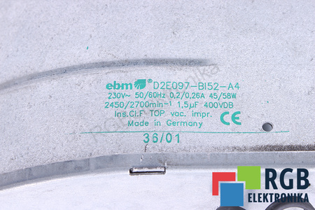 D2E097-BI52-A4 EBM PAPST 230VAC 45W 2450/MIN VARIKLIO PŪSTUVAS