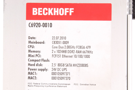 C6920-0010 BECKHOFF