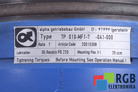 TP010-MF1-7-041-000 ALPHA GETRIEBEBAU PAVARA