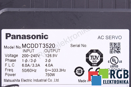 MCDDT3520 PANASONIC MINAS A4