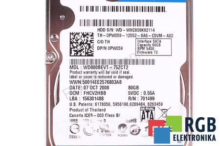 WD800BEVT-75ZCT2 WESTERN DIGITAL