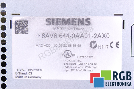 6AV6644-0AA01-2AX0 SIEMENS SIMATIC MP 377