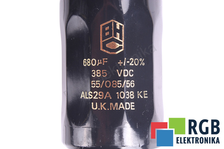 KONDENSATORIUS ALS29A1038KE BHC COMPONENTS LTD BHC 680UF, 385V