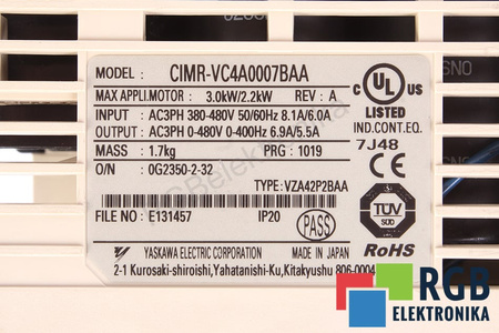 CIMR-VC4A0007BAA YASKAWA V1000 BE DANGTELIO