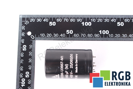 KONDENSATORIUS B43306-U0667-M1 S+M 25/085/56 660UF, 400VDC KONDENSATORIUS