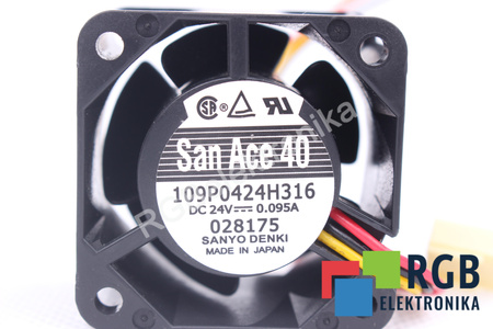 109P0424H316 SANYO DENKI SAN ACE 40 40X40X28MM, 24V VENTILIATORIUS