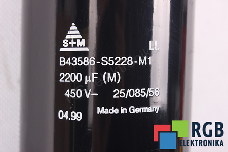 KONDENSATORIUS B43586-S5228-M1 S+M 2200UF, 450VDC KONDENSATORIUS