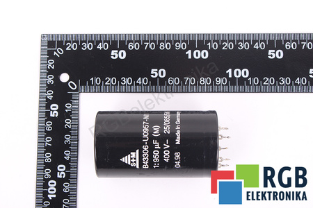 KONDENSATORIUS B43306-U0957-M1 S+M 25/085/56 950UF, 400VDC KONDENSATORIUS