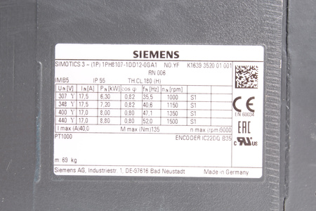 1PH8107-1DD12-0GA1 SIEMENS SIMOTICS 3