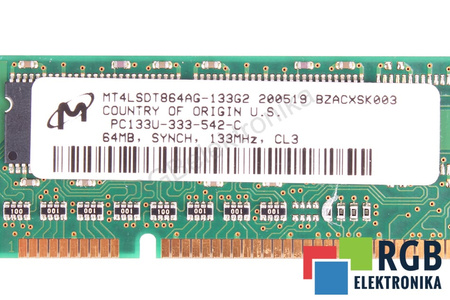 MT4LSDT864AG-133G2 MICRON PC133U-333-542-C 64MB