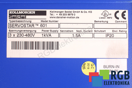 SERVOSTAR 601 KOLLMORGEN SEIDEL S60100