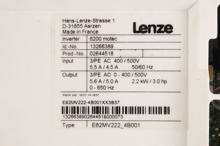 E82MV222_4B001 LENZE ID.-NO.13266389