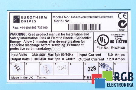 650/055/400/F/00/DISPR/GR/RS0/0 EUROTHERM